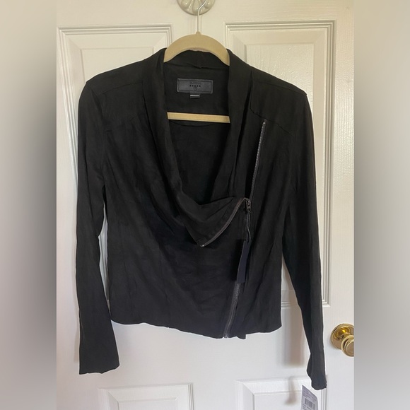 NWT BlankNYC Faux Suede Drape Front Jacket - Picture 8 of 9